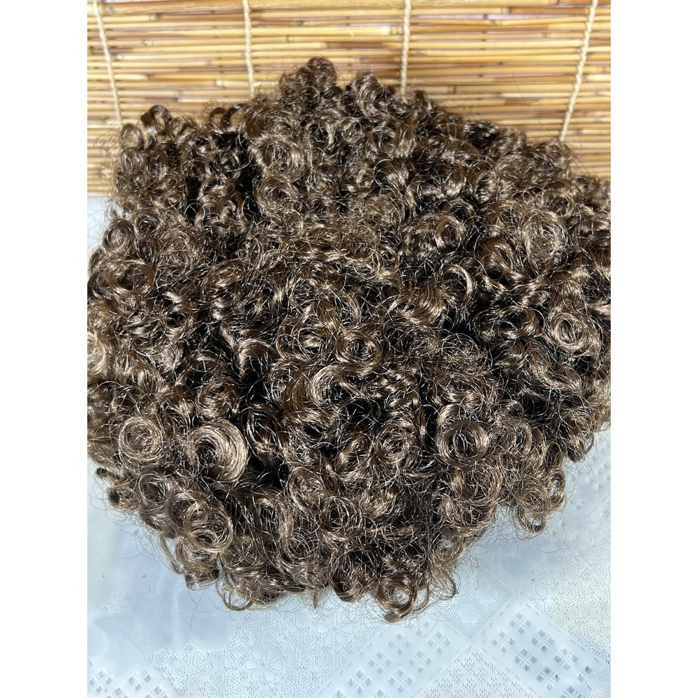 Short Afro Kinky Curly Wig for Men Women, Synthetic Funny Cosplay Wigs, Brown